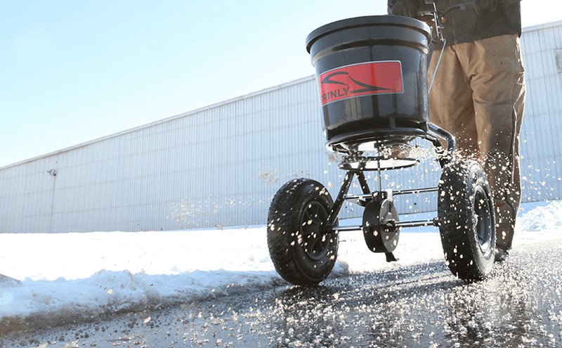 Use a Spreader to Remove Ice on Sidewalks and Driveways