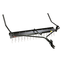 The Brinly Parts Dethatcher Kit for Brinly 54" Lawn Sweepers (DK2-54BH) features durable curved handles and metal tines, designed for easy mounting on your mower or tractor—ideal for efficient lawn care with your Brinly sweeper.