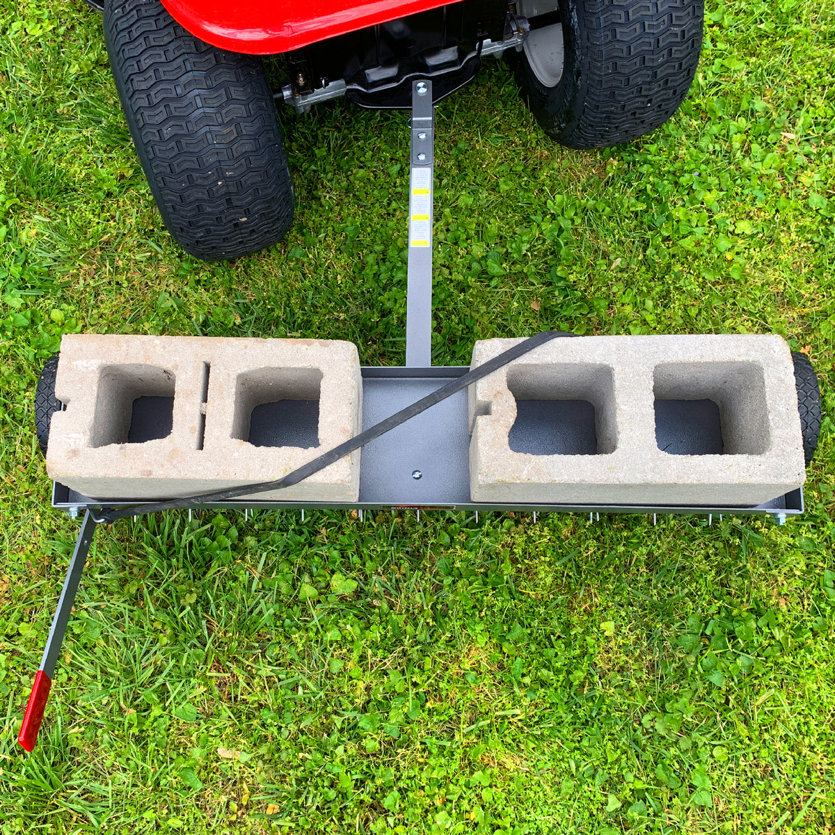 40″ Tow-Behind Spike Aerator in Hammered Gunmetal with Transport Wheels | SAT2-40BH-S