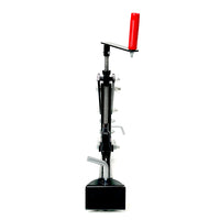 The image shows a black adjustable metal support stand with a red handle and multiple bolts, viewed from the front on a plain white background. This product is the Universal ATV/UTV One-Point Lift for Brinly Ground Engaging Products by Brinly Parts.