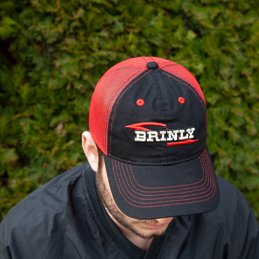 berkley fishing caps Brinly Red & Black Baseball Cap