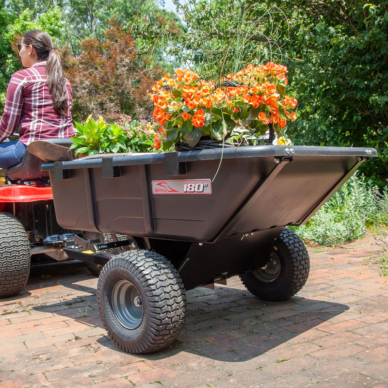 10 Cu. Ft. Towable Poly Cart Dump Trailer with 180-Degree Full Dump | RPC-10BH-A