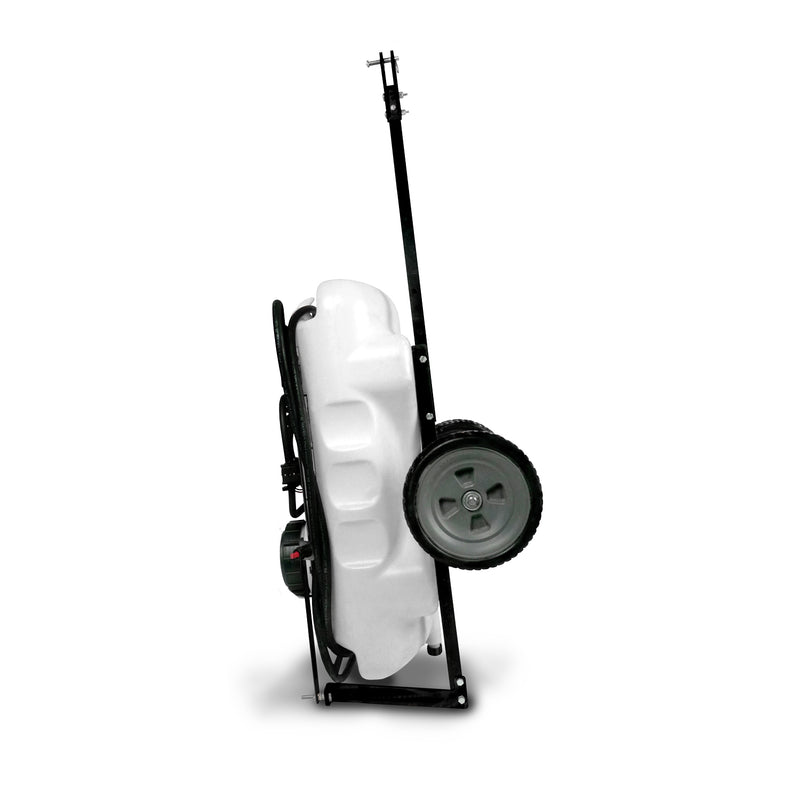 portable garden sprayer wheels Brinly-Hardy 15 Gal. Tow Behind Lawn Sprayer with Self-Storing Design