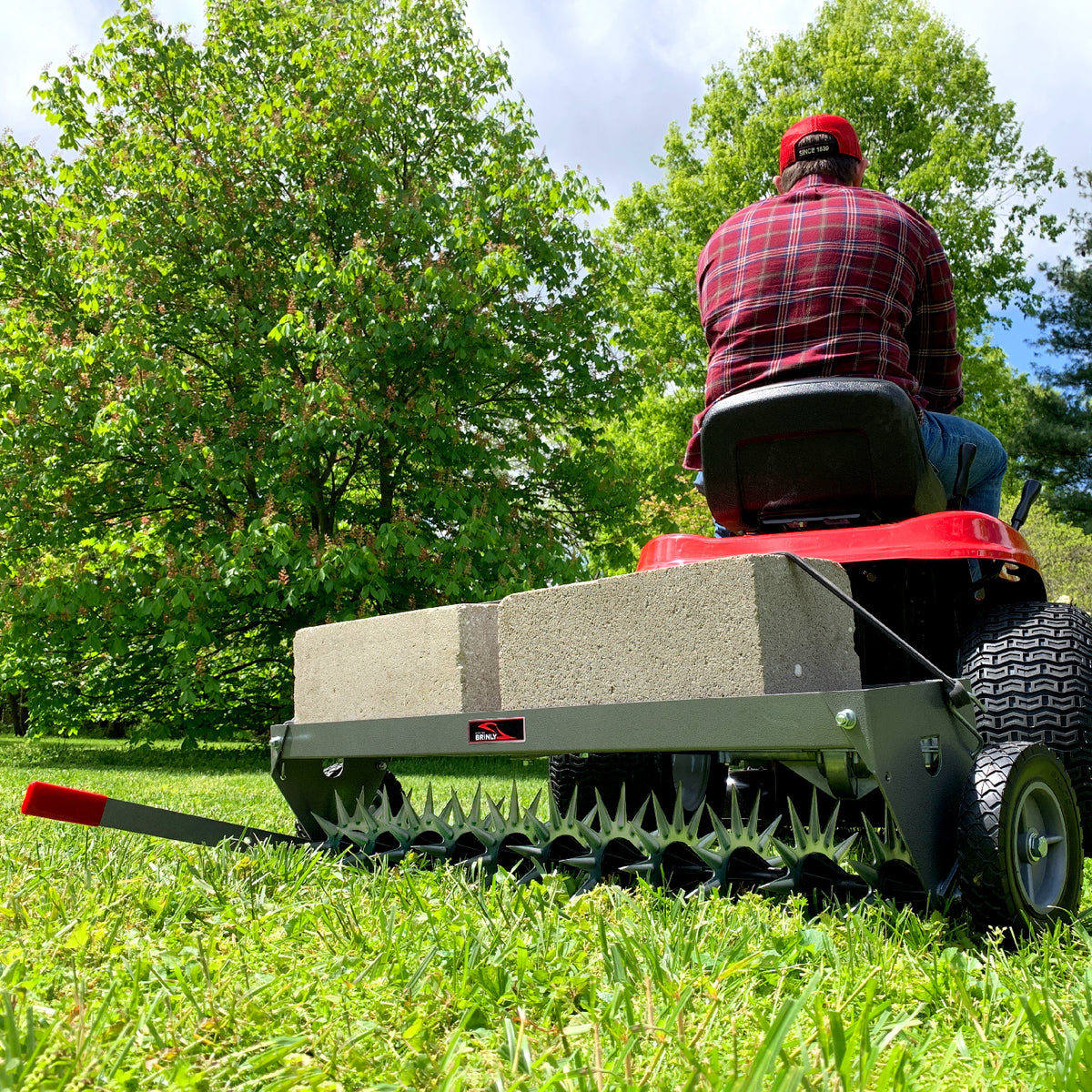 40″ Tow-Behind Spike Aerator in Hammered Gunmetal with Transport Wheels | SAT2-40BH-S