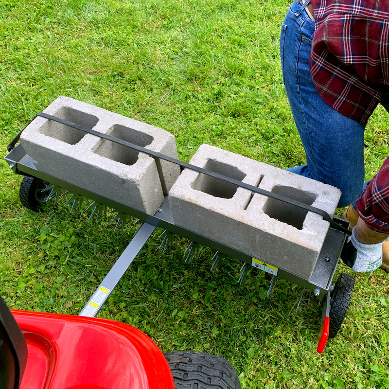 40″ Tow-Behind Spike Aerator in Hammered Gunmetal with Transport Wheels | SAT2-40BH-S