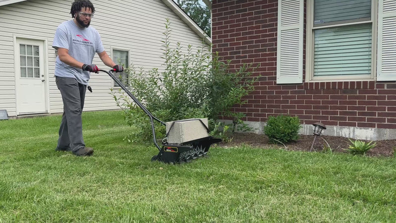 20" Push Spike Aerator with 3D Galvanized Steel Tines