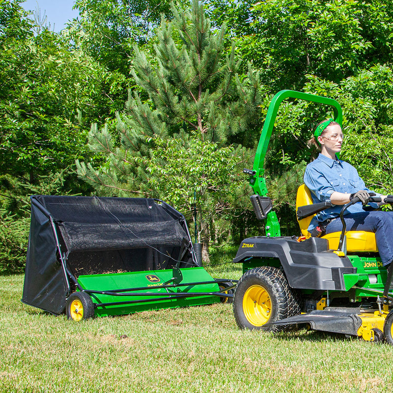 John Deere 54" 31 cu. Ft. Tow-Behind Lawn Sweeper with DOUBLE-HELIX Brushes | LP83253/LS-54JD