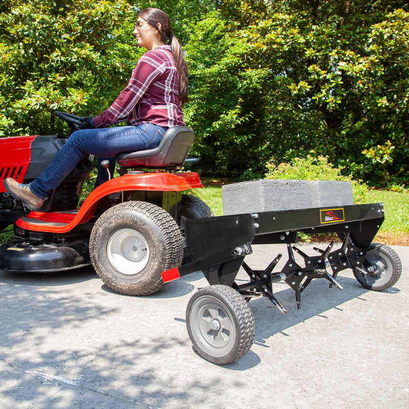 Suchtale 40-Inch Spike Aerator, Galvanized Steel Tines, Lawn Soil Penetrator, Extra-Wide Tow Bar, Black Suchtale 40-Inch Spike Aerator, Galvanized Steel Tines, Lawn Soil Penetrator, Extra-Wide Tow Bar, Black