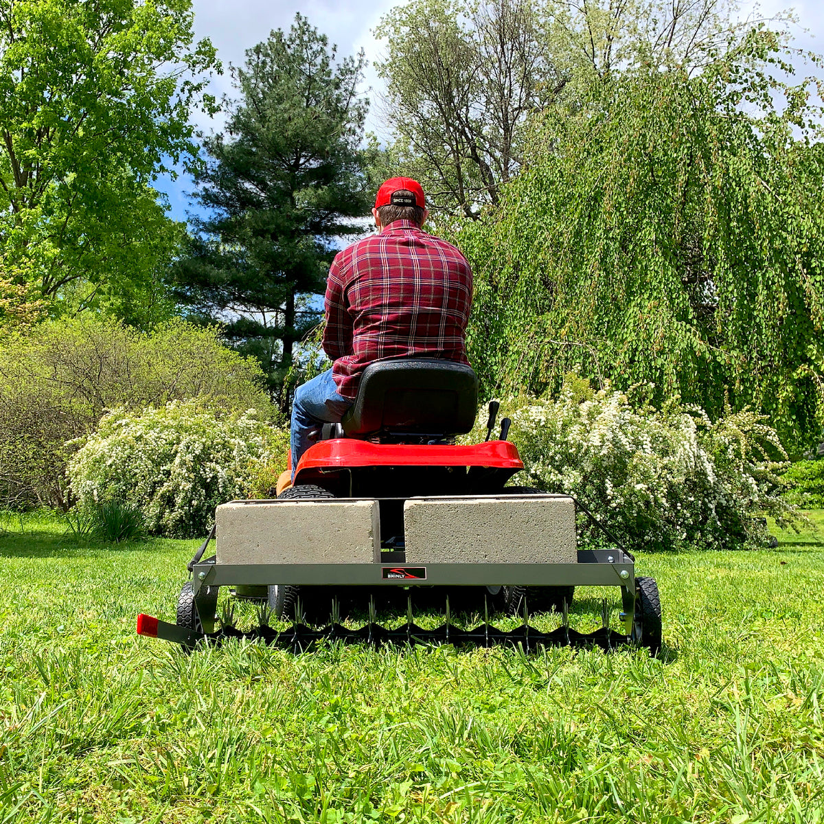 40″ Tow-Behind Spike Aerator in Hammered Gunmetal with Transport Wheels | SAT2-40BH-S