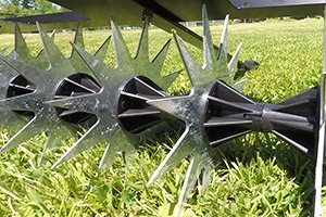 spike aerator steel spikes close up