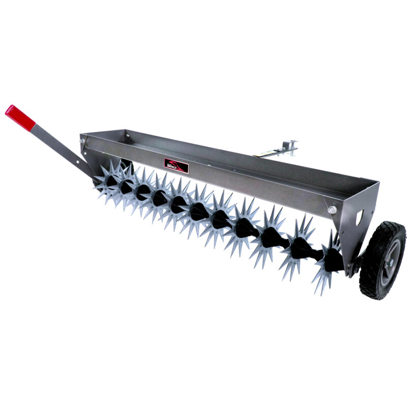 40″ Tow-Behind Spike Aerator in Hammered Gunmetal with Transport Wheels ...
